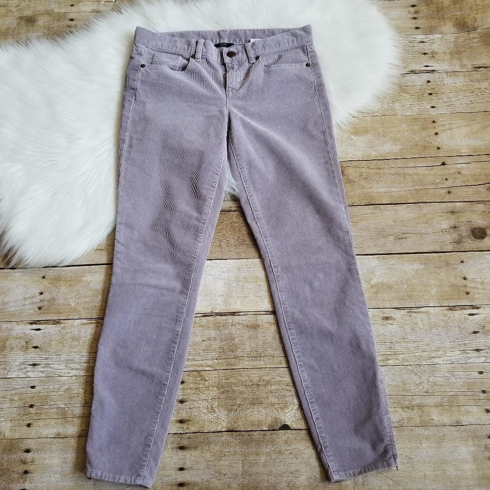 J. CREW ANKLE ZIP RIBBED CORDUROY SKINNY PANTS